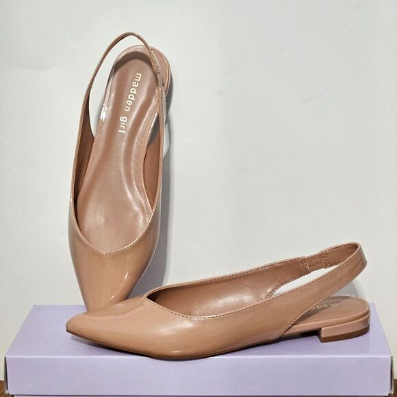 🌷Madden Girl, Devin nude patent sling back Shoes. NIB-Size 7.5 - Picture 1 of 7